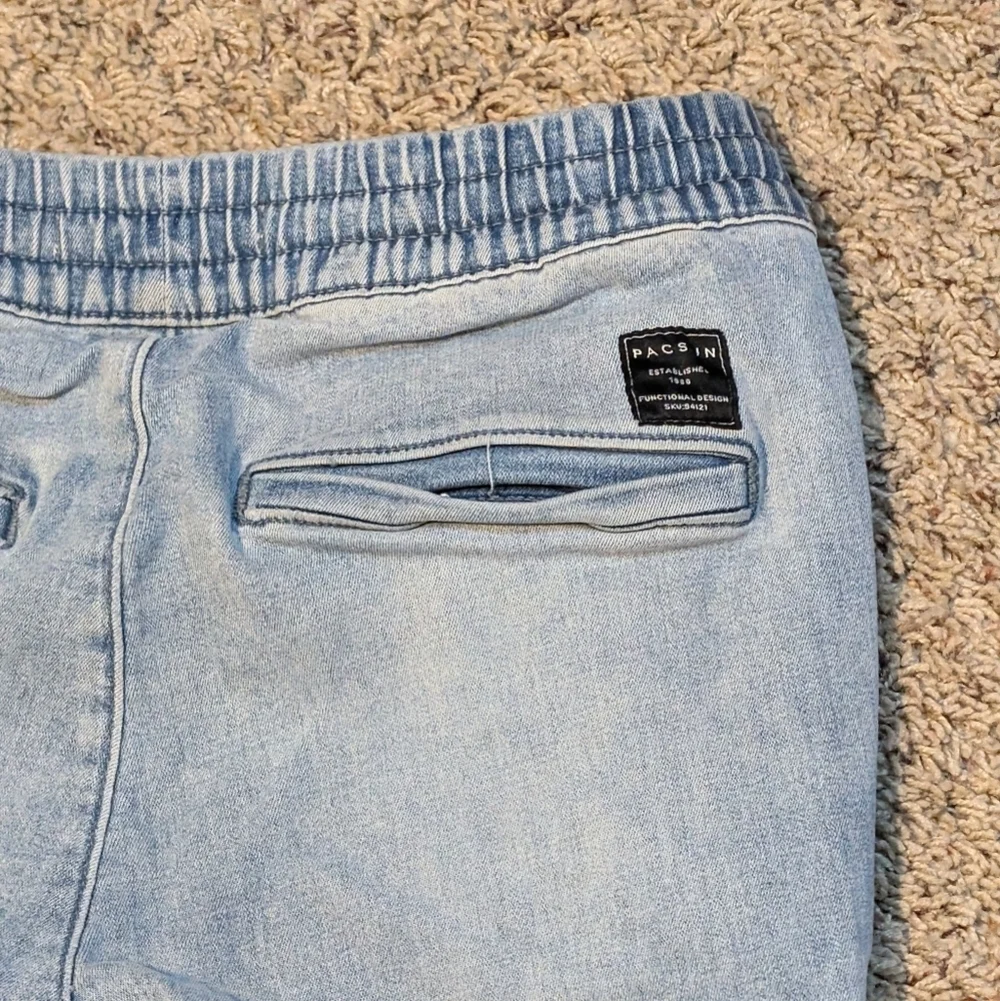 PacSun Y2K Blue Pull on Cargo Joggers Drawstring